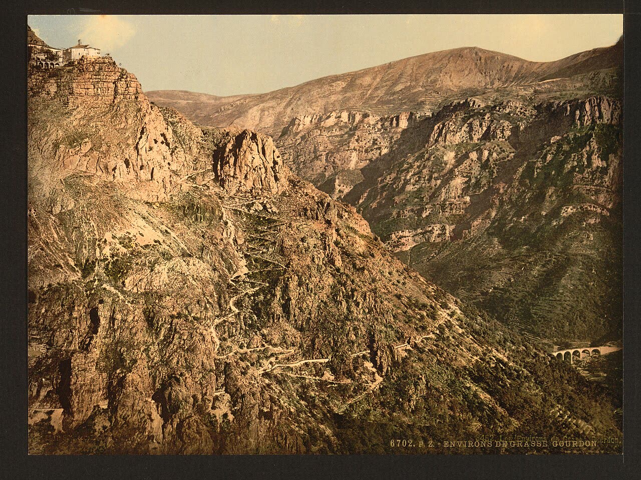 Ущелье Лу у Гурдона на фотохроме 1890-х годов