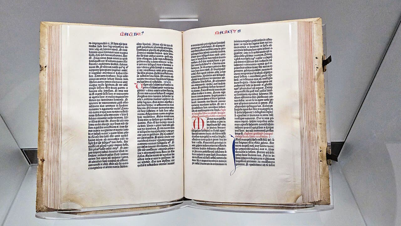 The Gutenberg Bible on display