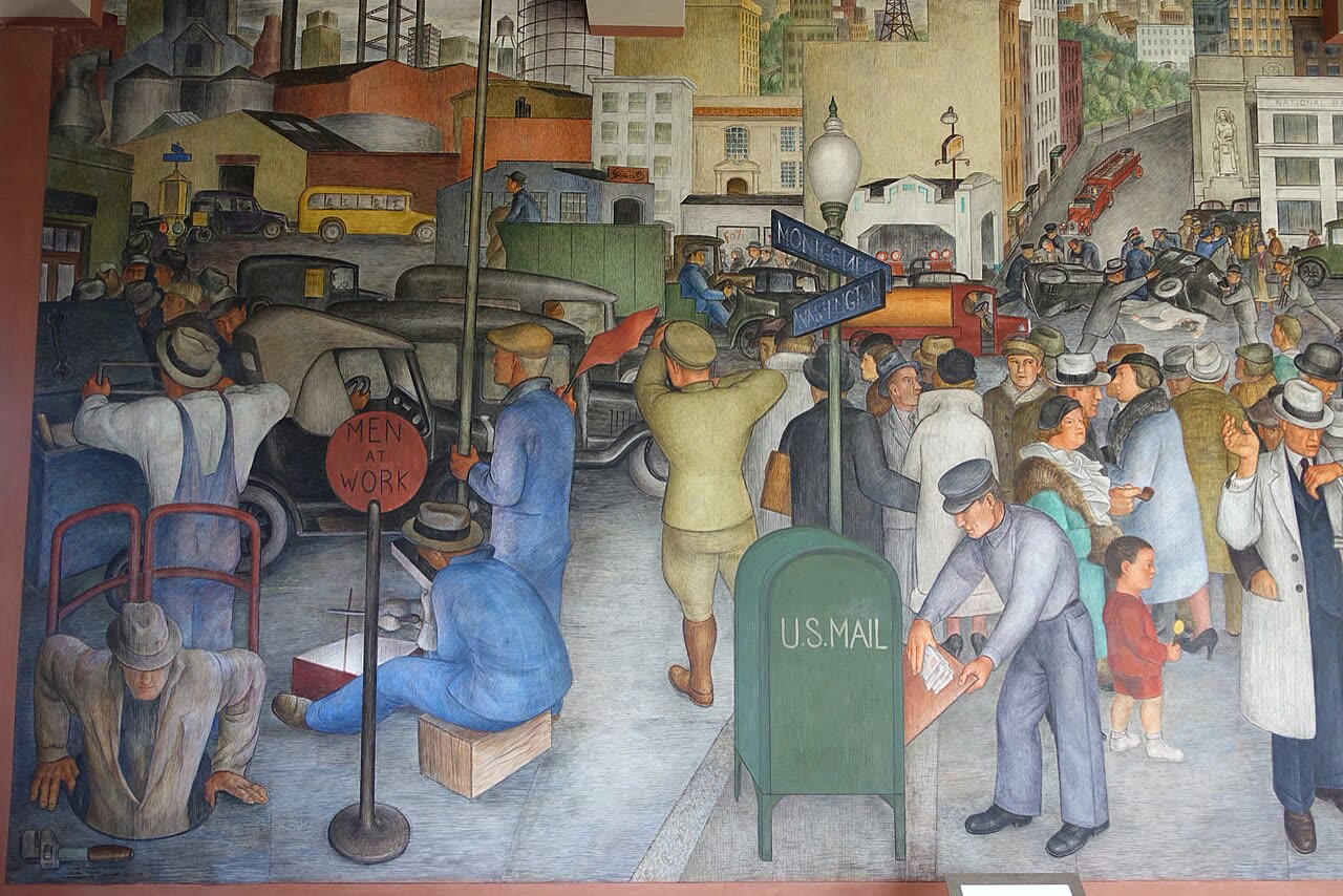 Фреска Виктора Арнаутова «Городская жизнь», 1934