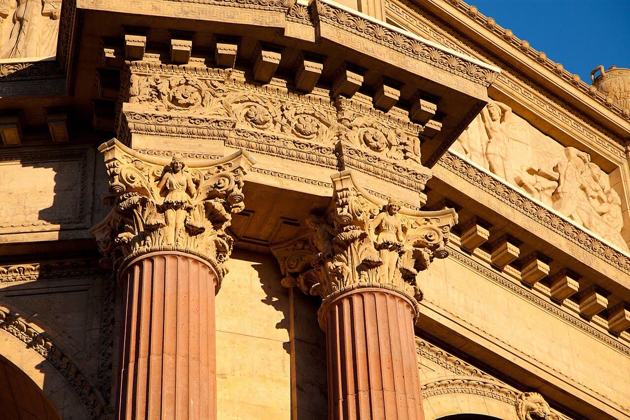 Ulric Ellerhusen’s sculptures on the colonnade, 1915