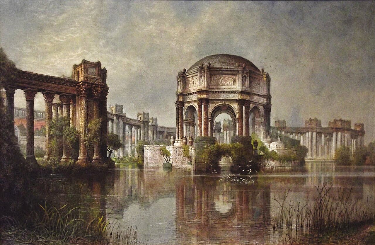 The palace and lagoon in a painting by Edwin Deakin, 1915